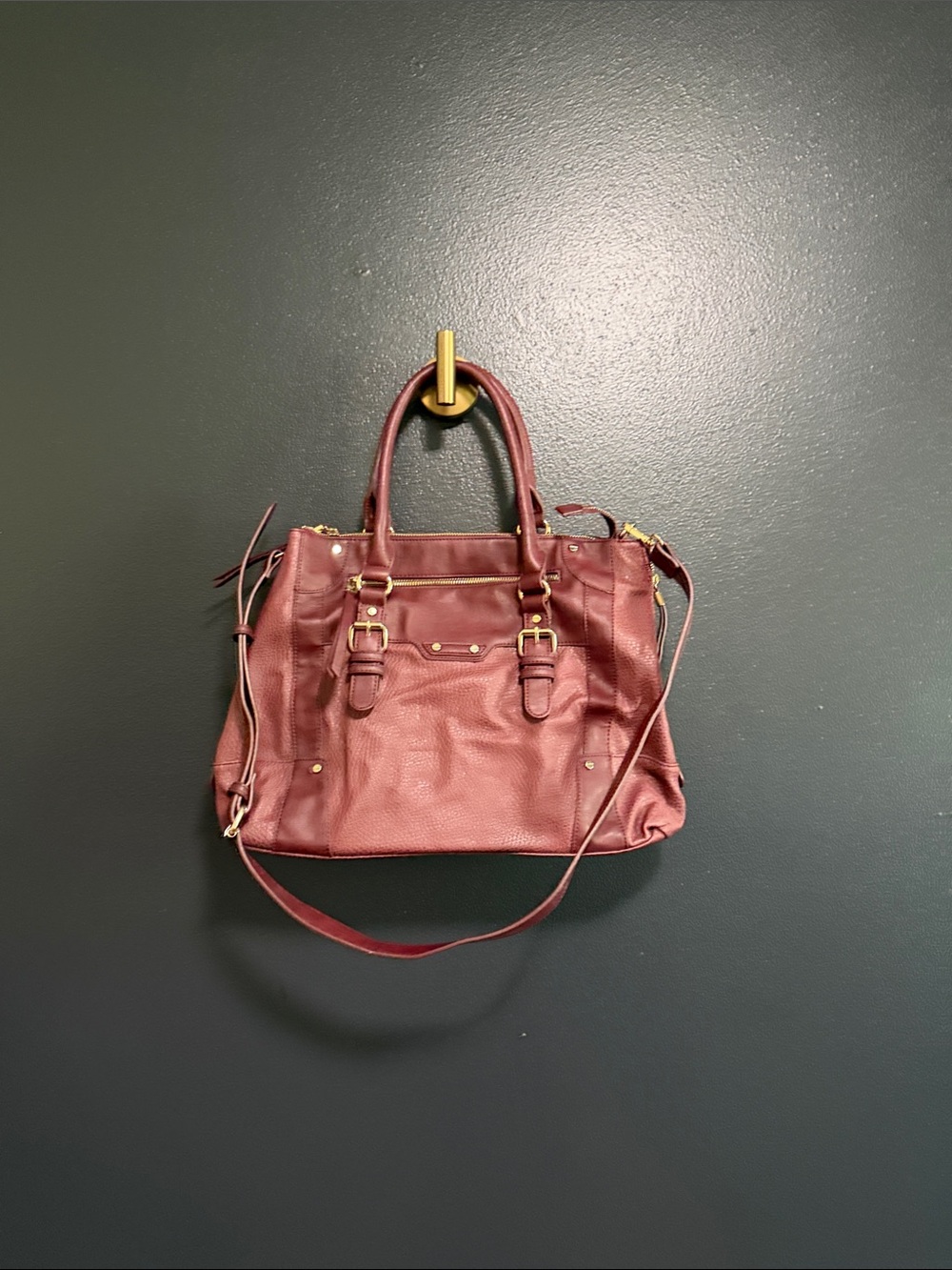 Sole Society Marlow Burgundy Satchel Crossbody Bag